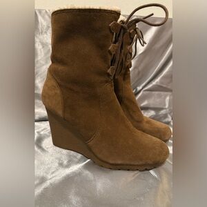 Michael Kors Rory Suede Wedge Boots Size 11